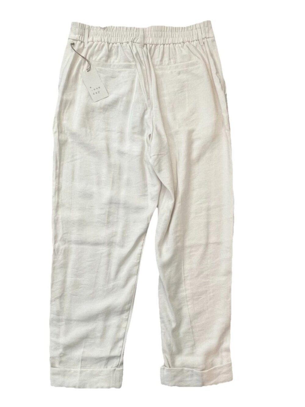A NEW DAY Womens High-Rise Slim Fit Effortless Pintuck Ankle Pants Size 10 Cream - Picture 3 of 10